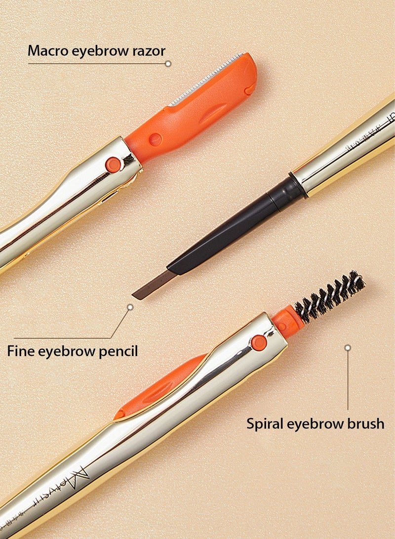Metysur 3-in-1 Brow Perfector Kit - Eye Brow Brush, Pencil, and Razor/Trimmer for Flawless Brows - Image 3